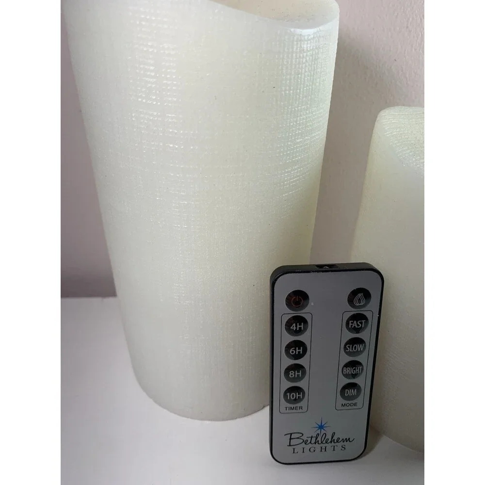 Bethlehem Lights Flameless Touch Candles With Remote 5” 6.5” Textured